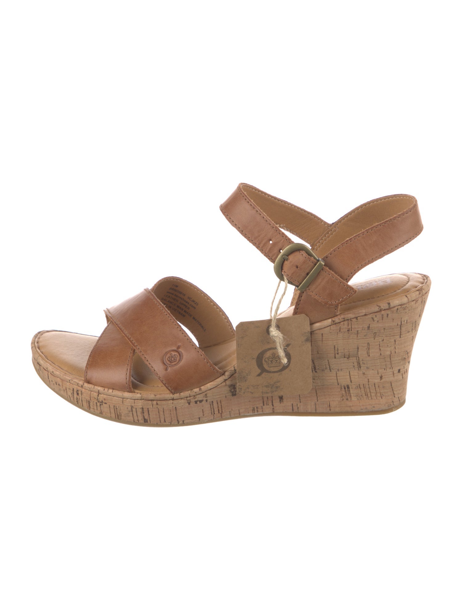 Born Leather Animal Print Slingback Sandals