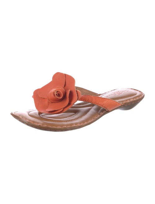 Born Leather Ruffle Embellishment Slides