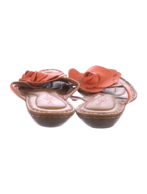 Born Leather Ruffle Embellishment Slides