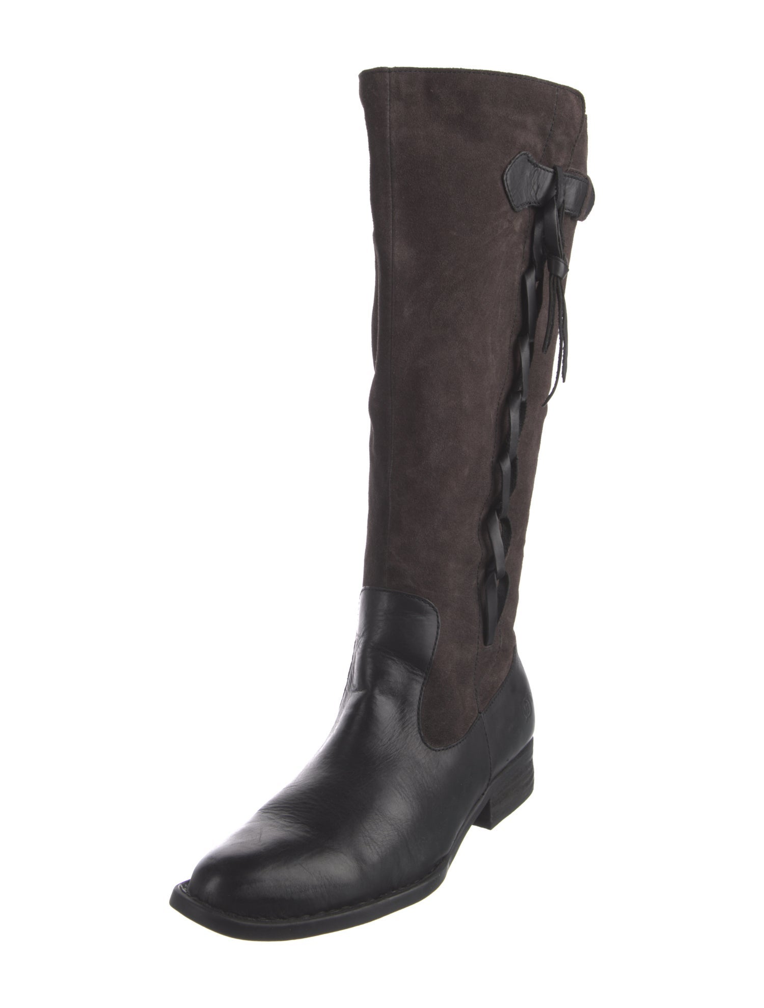Born Leather Leather Trim Embellishment Riding Boots
