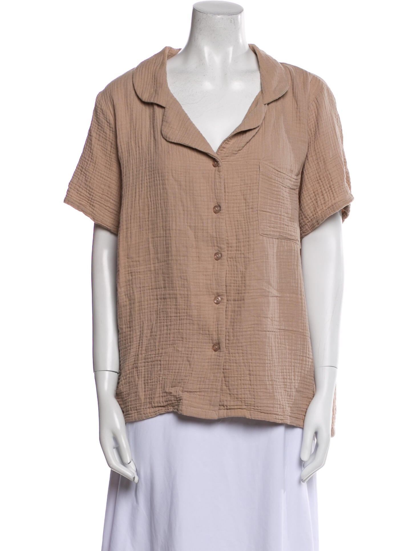 Born Short Sleeve Button-Up Top