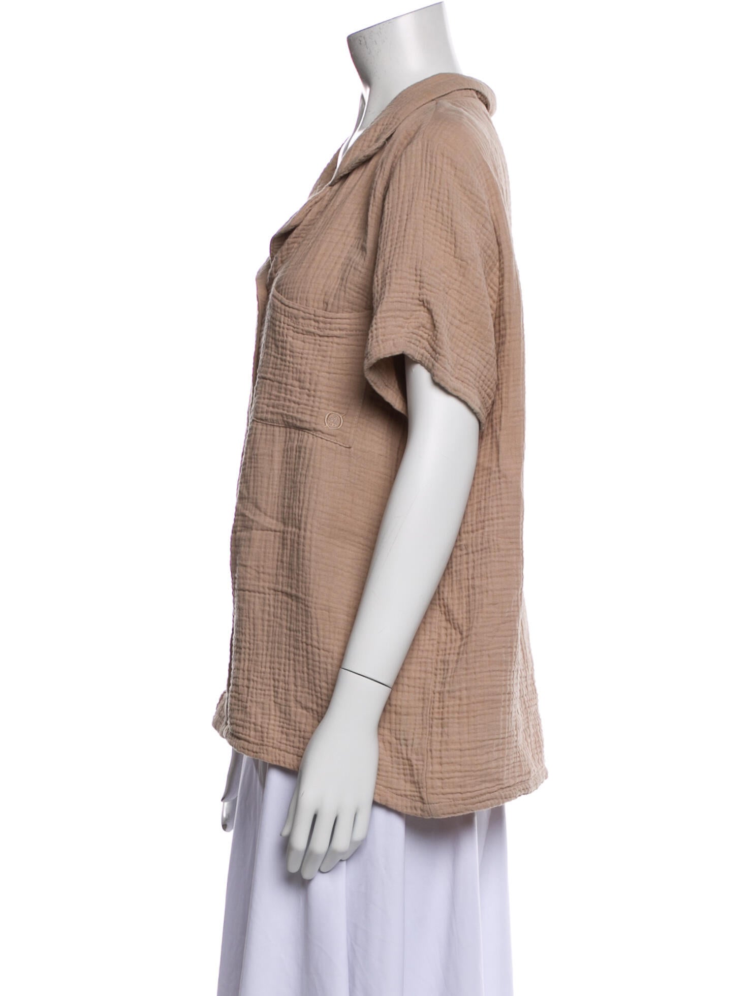 Born Short Sleeve Button-Up Top