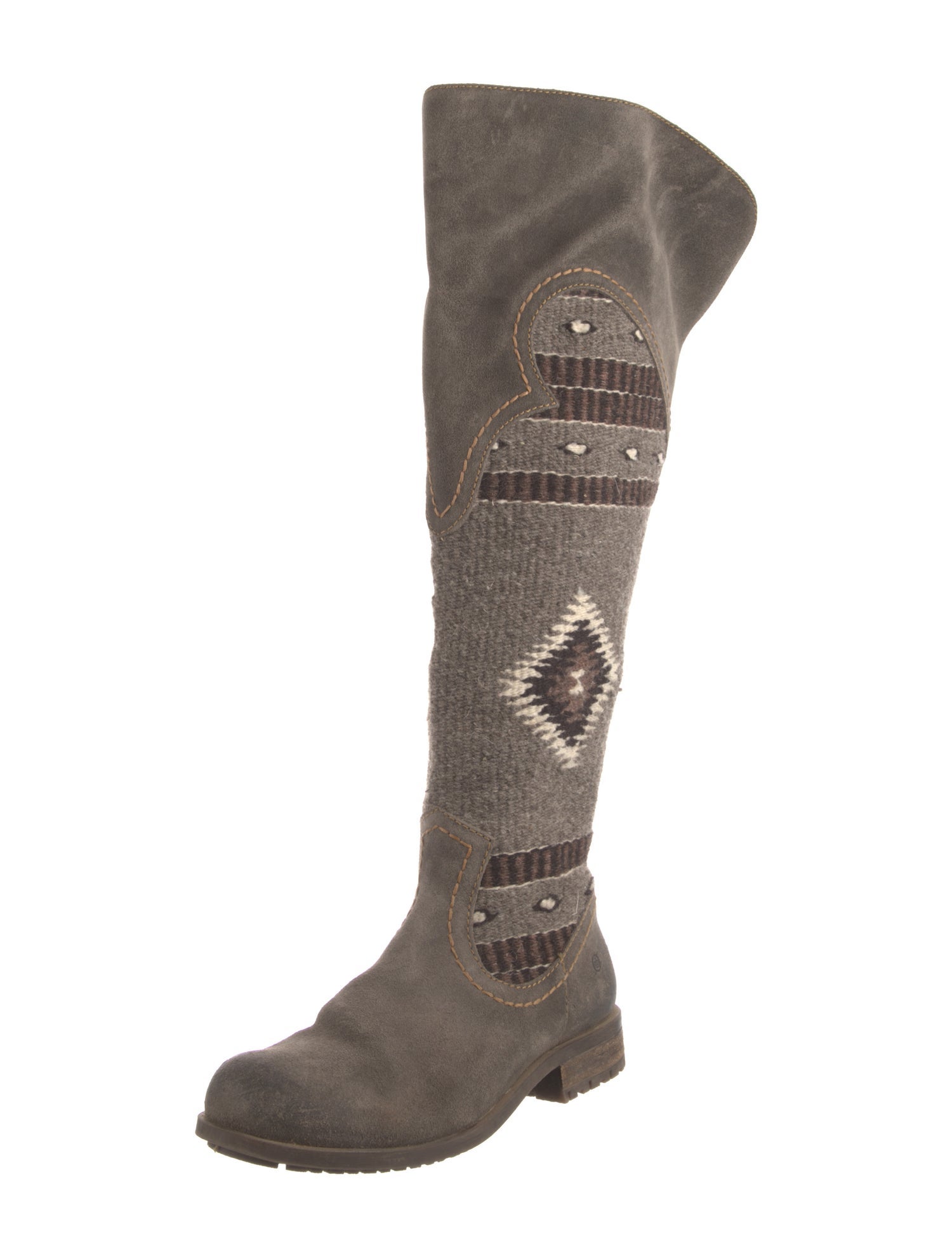Born Suede Printed Riding Boots