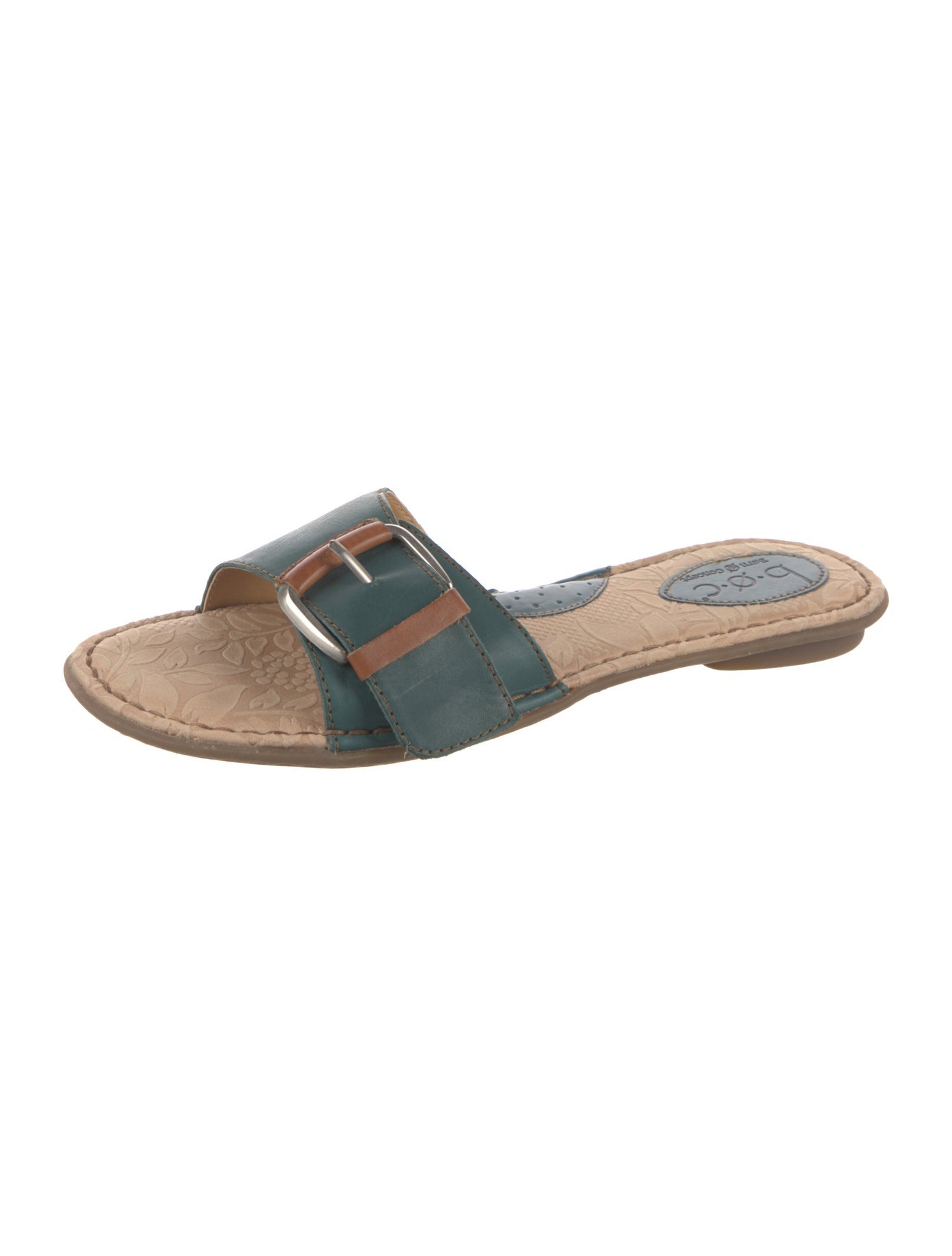 Born Leather Colorblock Pattern Slides