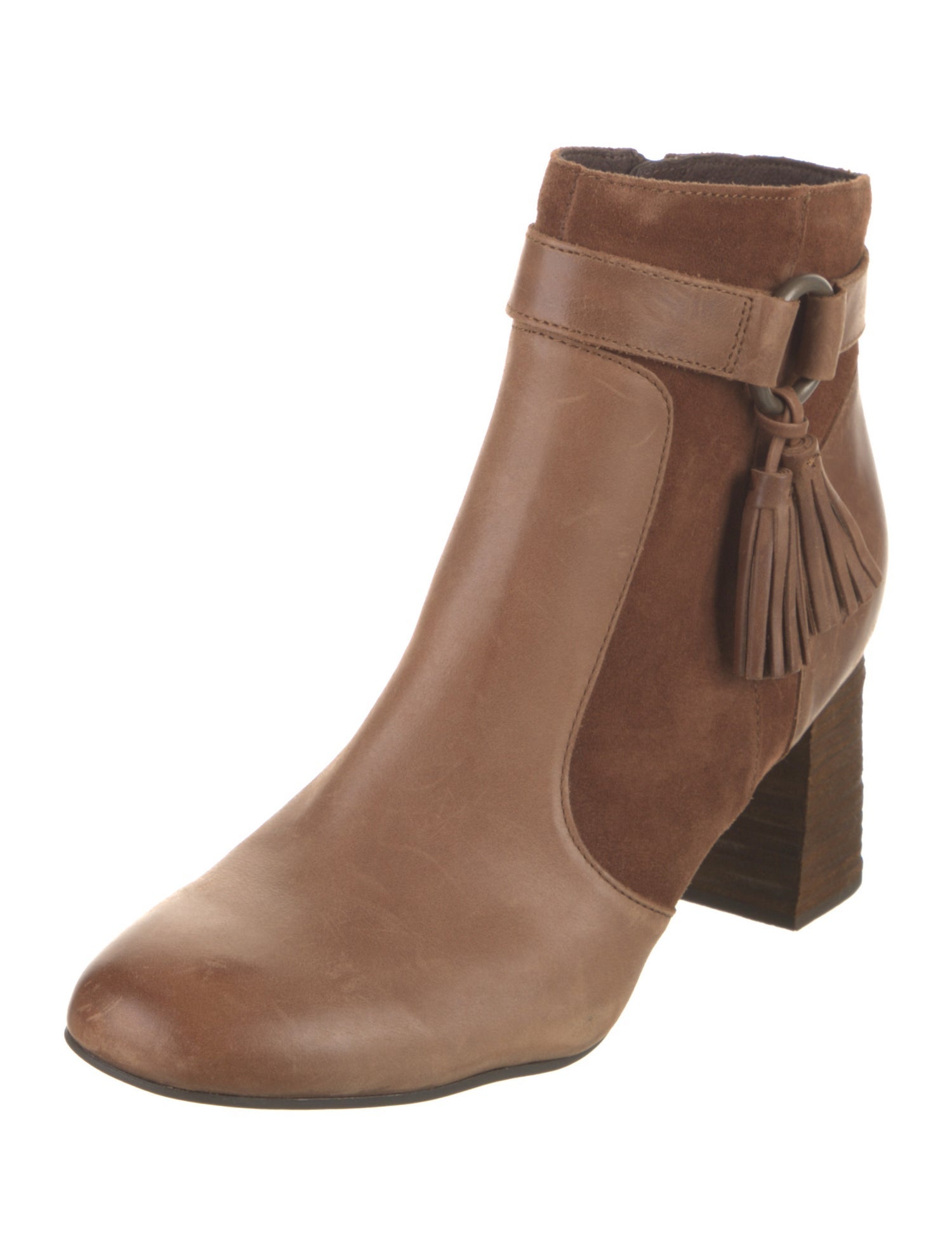 Born Leather Colorblock Pattern Boots