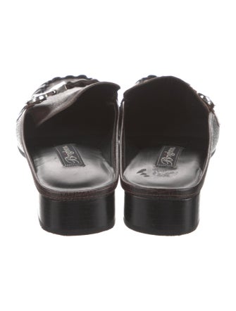 Brighton Leather Braided Accents Mules