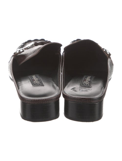 Brighton Leather Braided Accents Mules