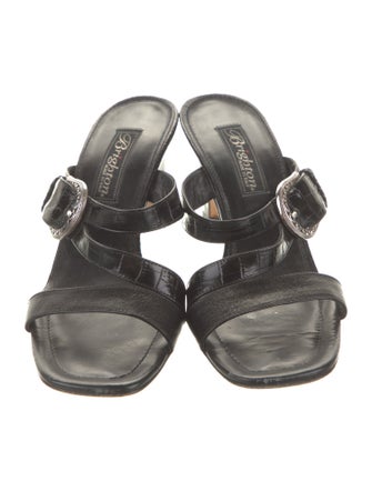 Brighton Embossed Leather Slides