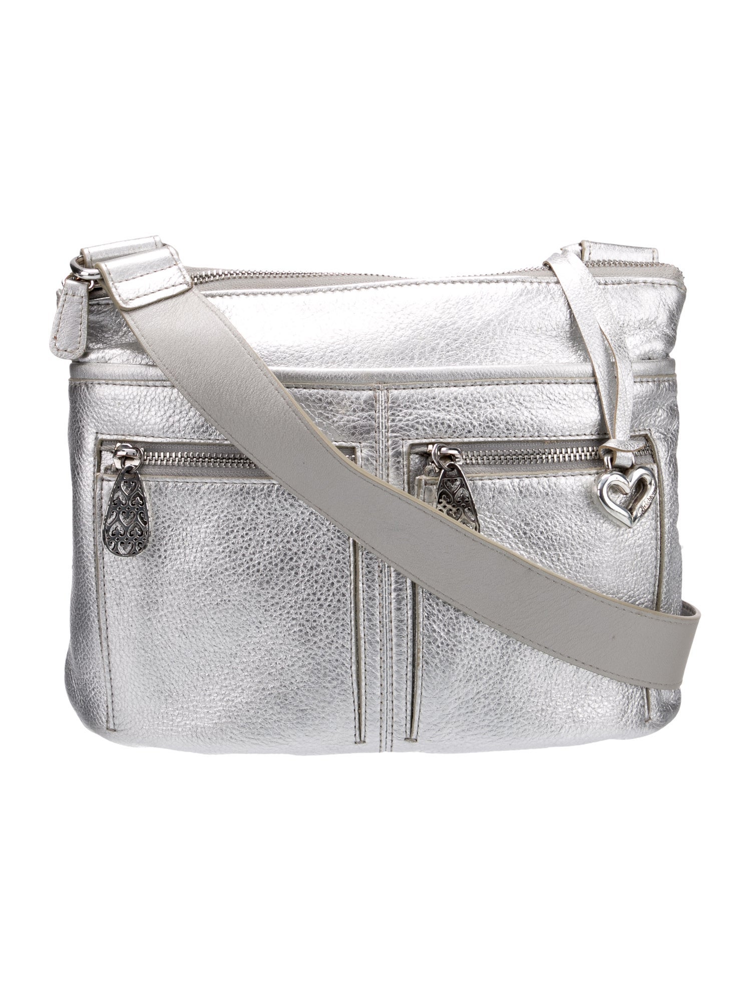 Brighton Leather Messenger Bag Metallic Crossbody Bags, Handbags
