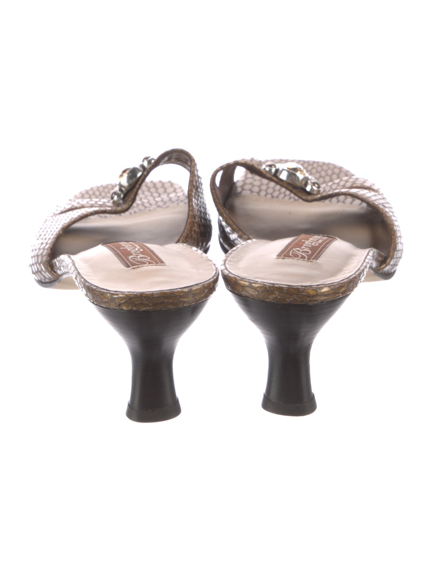 Brighton Leather Animal Print Slides