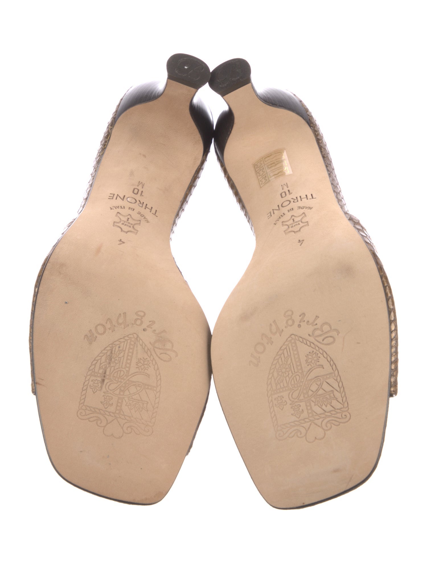 Brighton Leather Animal Print Slides