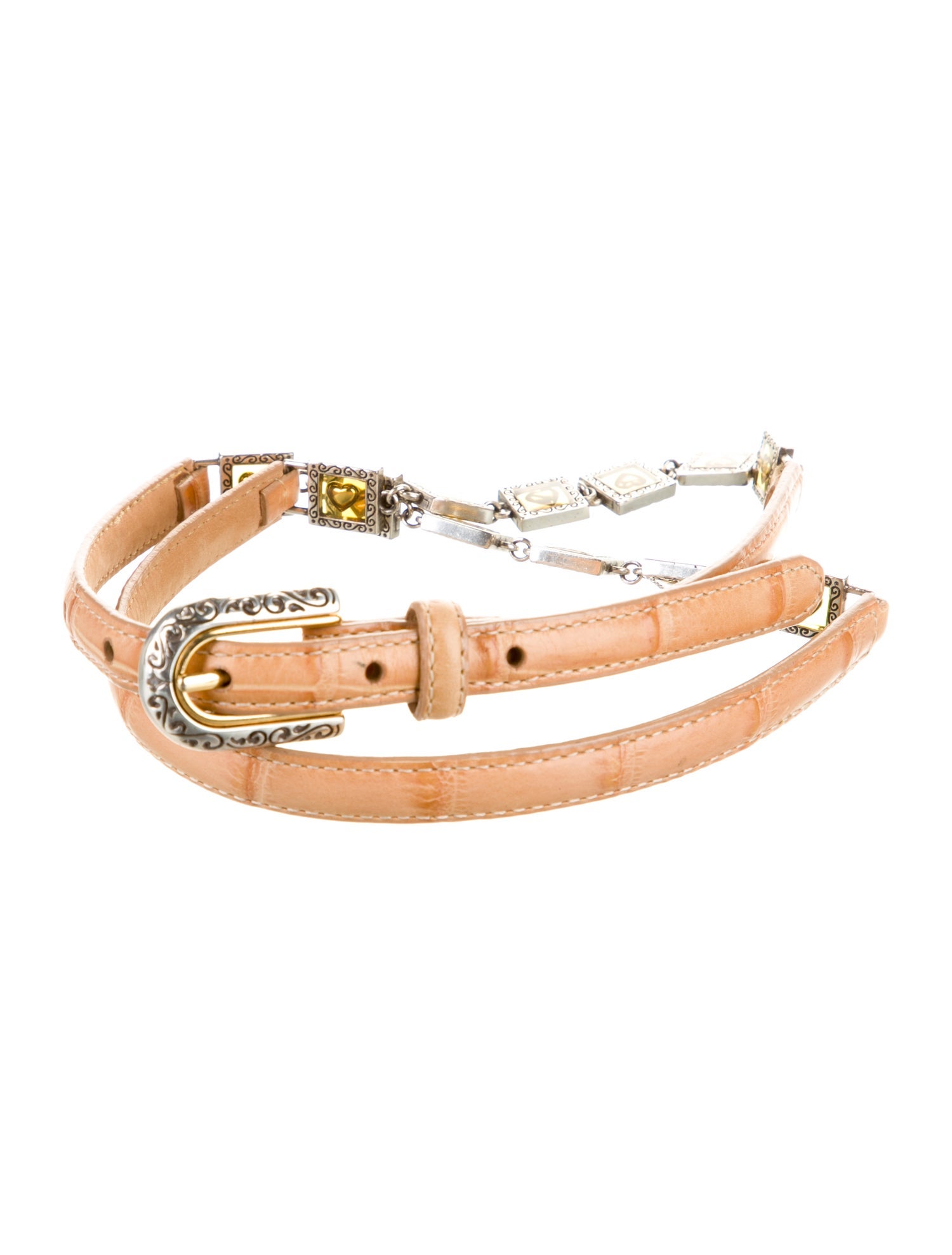 Brighton Skinny Embossed Leather Belt