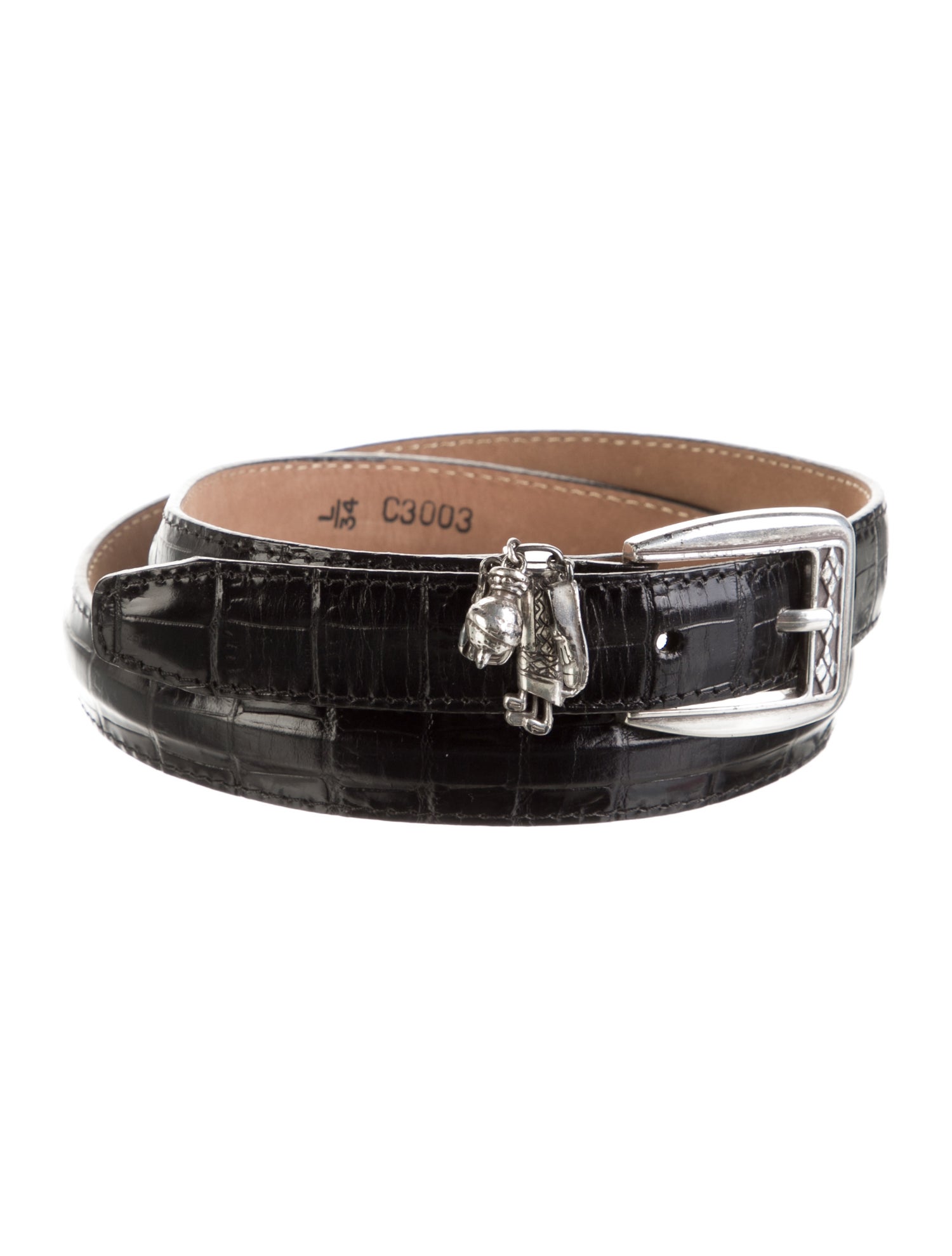 Brighton Skinny Alligator Belt