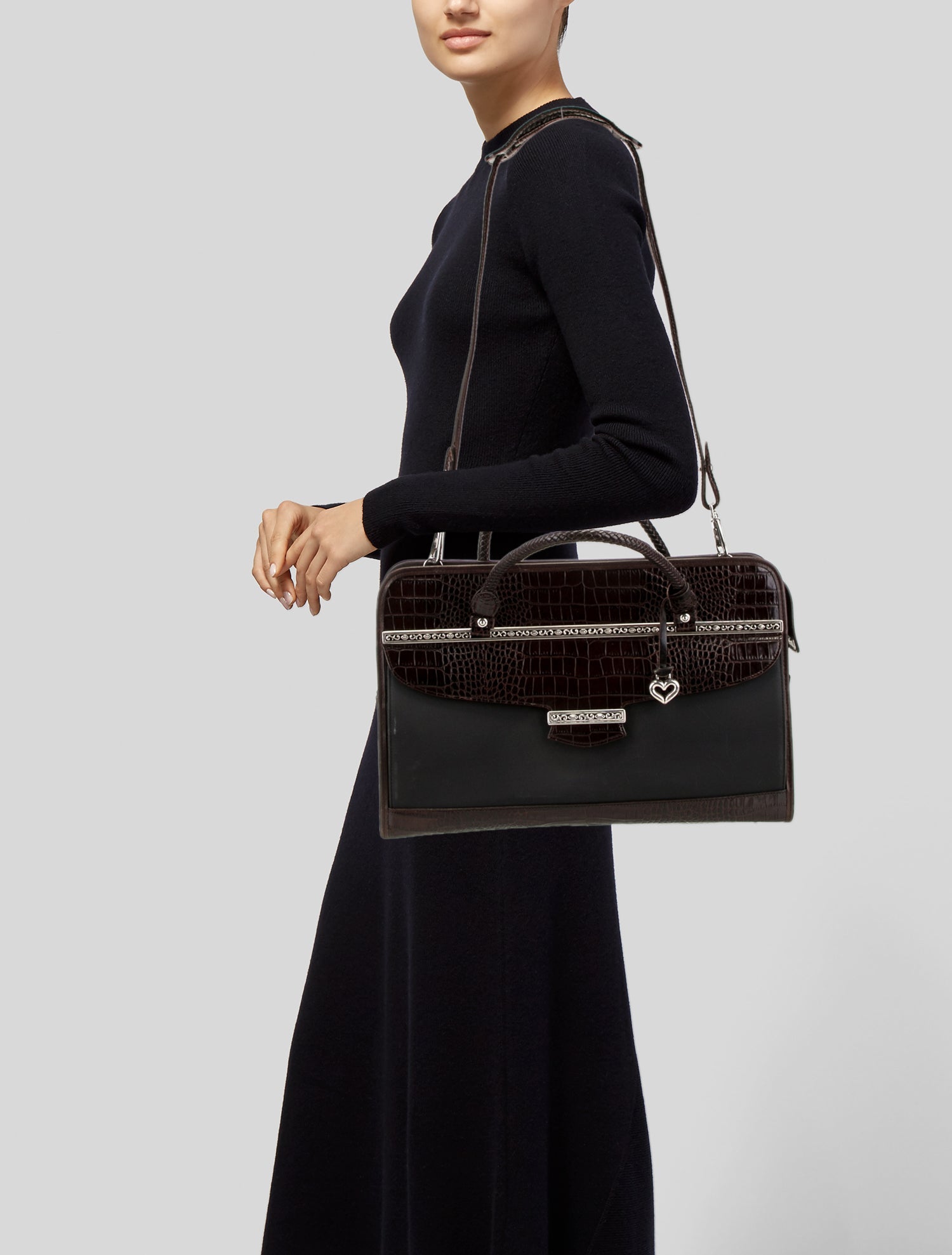 Brighton Alligator Top Handle Bag