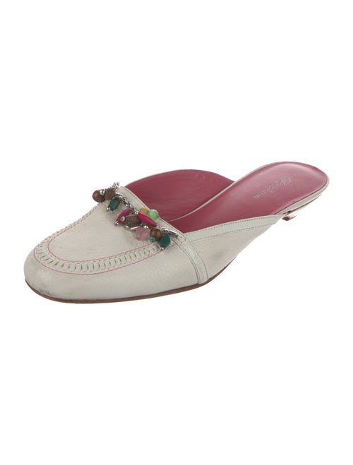 Brighton Leather Beaded Accents Mules