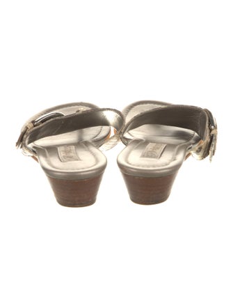 Brighton Embossed Leather Animal Print Slides