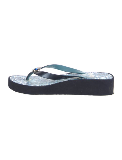 Brighton Rubber Crystal Embellishments Flip Flops