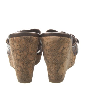 Brighton Patent Leather Animal Print Slides