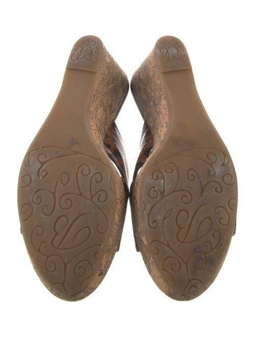 Brighton Patent Leather Animal Print Slides