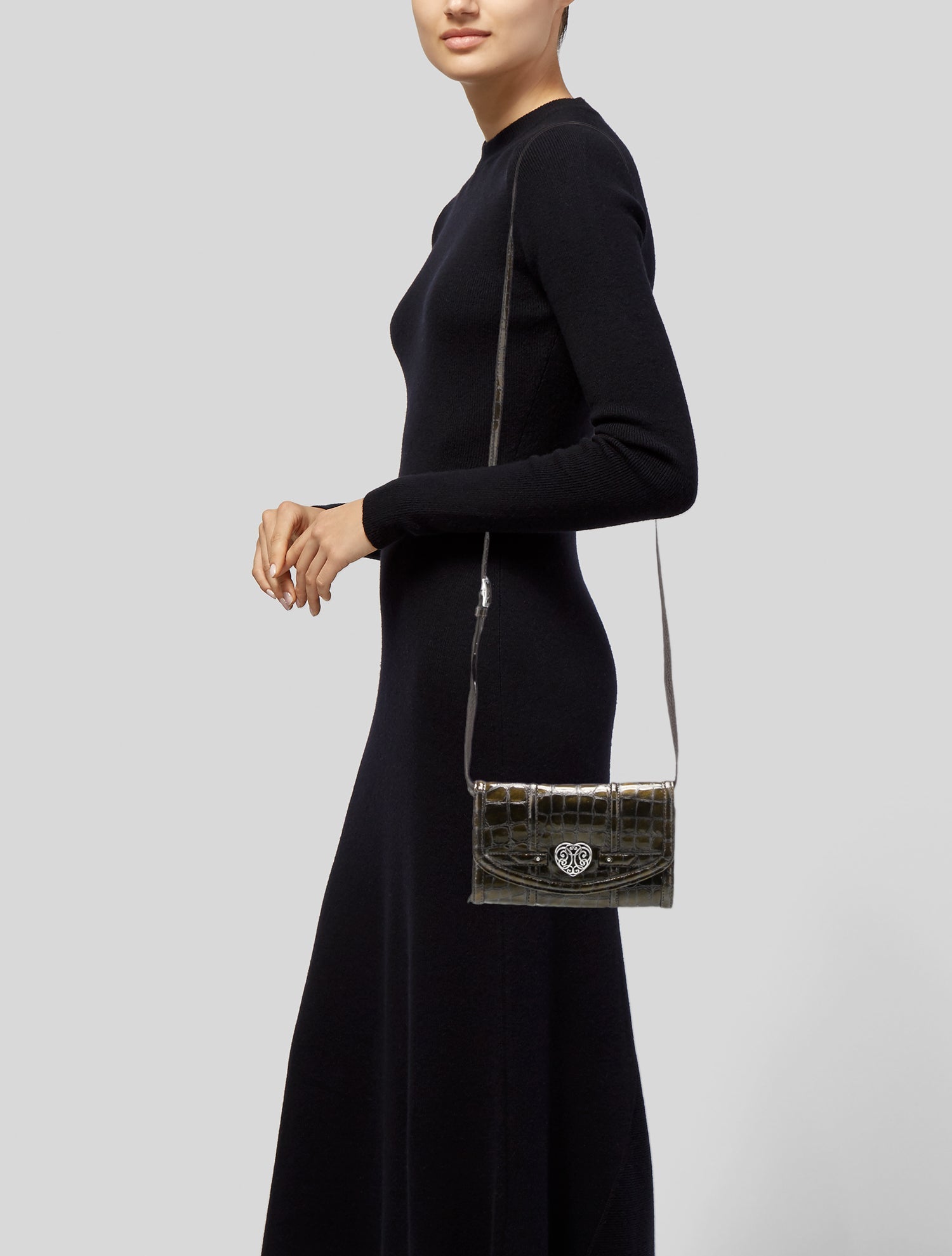 Brighton Embossed Leather Crossbody Bag