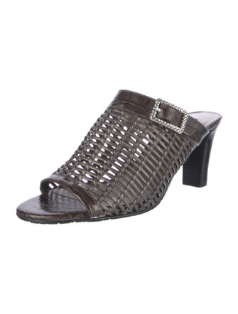 Brighton Embossed Leather Printed Slides