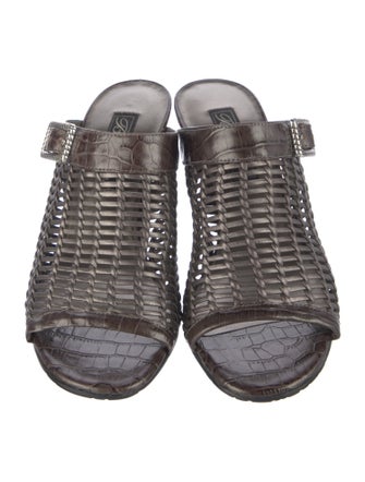 Brighton Embossed Leather Printed Slides