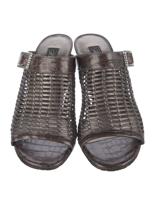 Brighton Embossed Leather Printed Slides