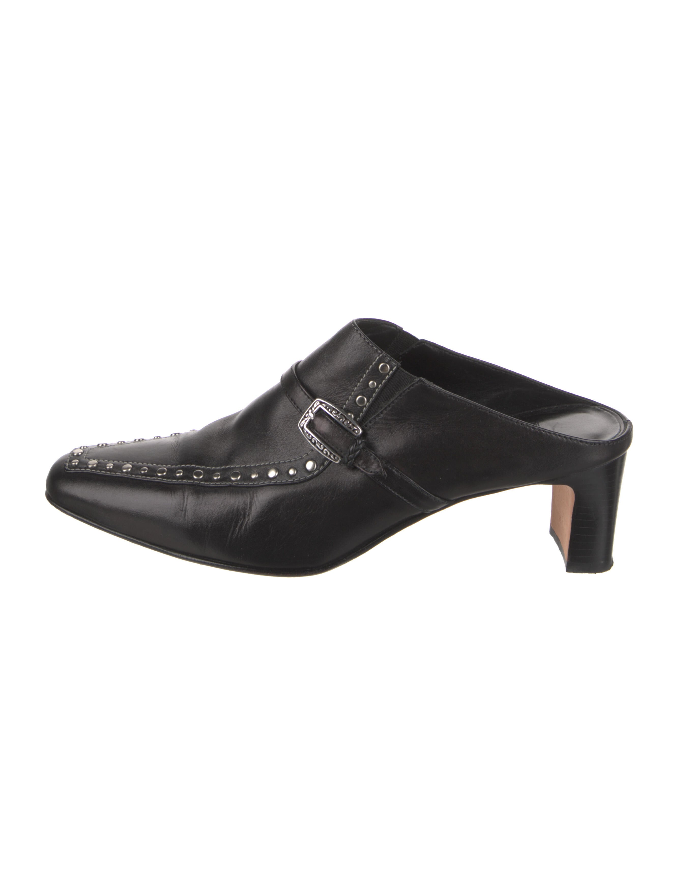 Brighton Leather Studded Accents Mules