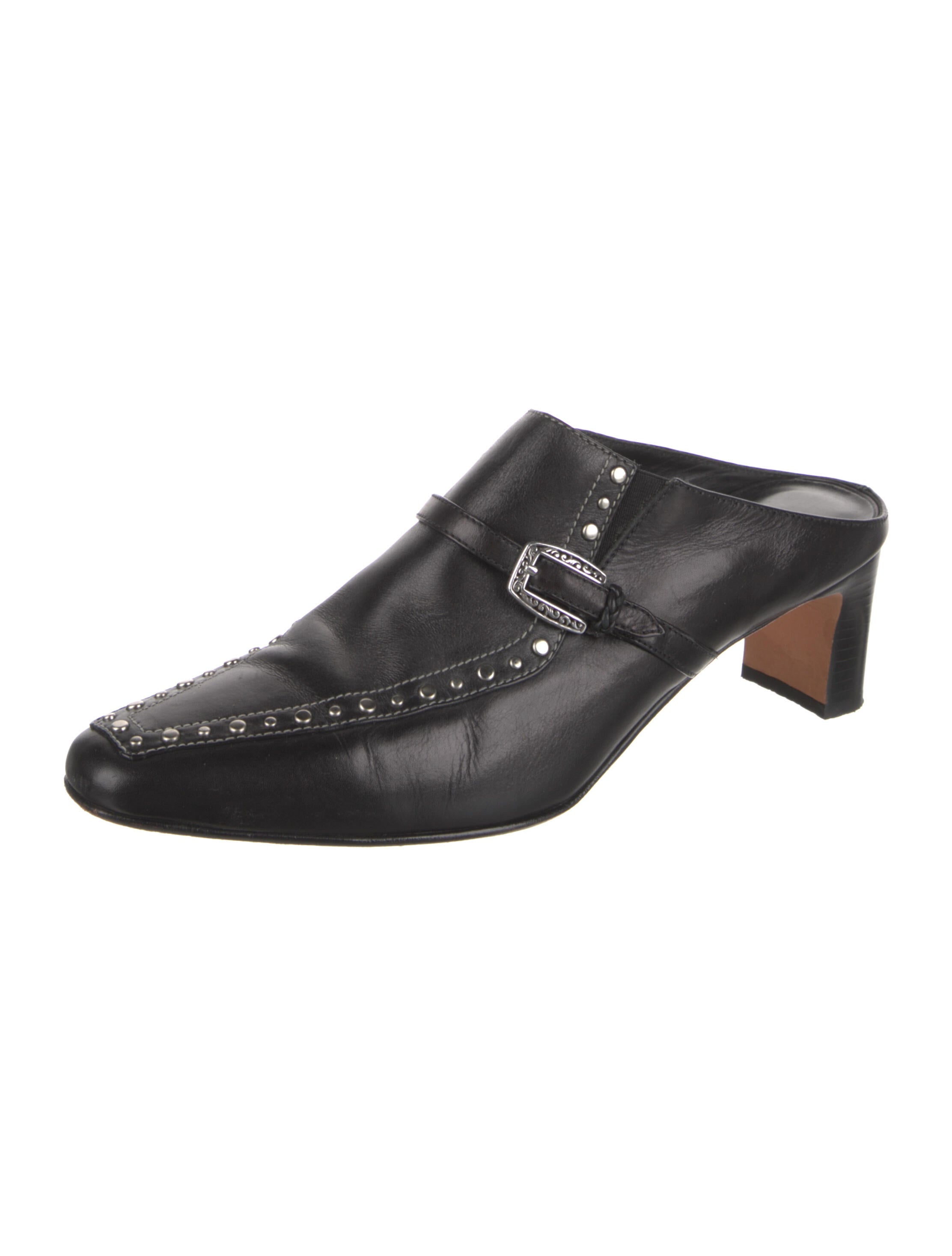 Brighton Leather Studded Accents Mules