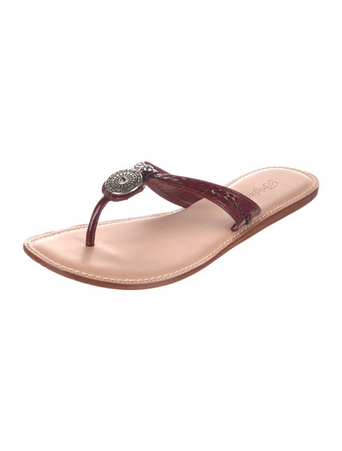 Brighton Leather Crystal Embellishments Slides