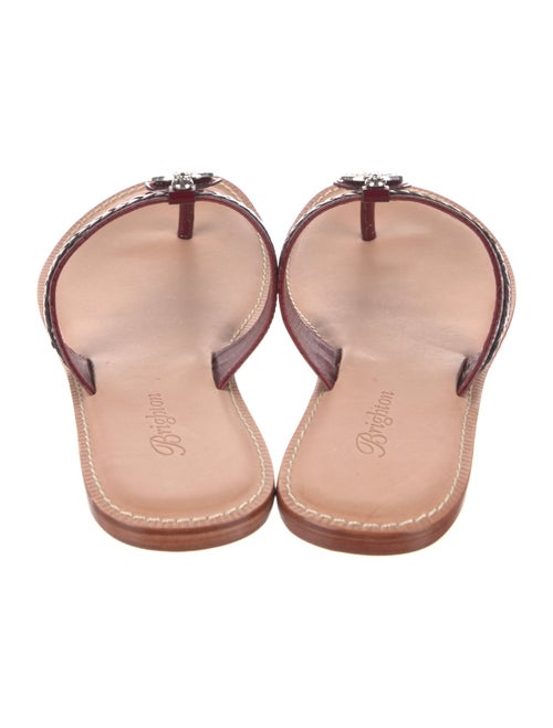 Brighton Leather Crystal Embellishments Slides