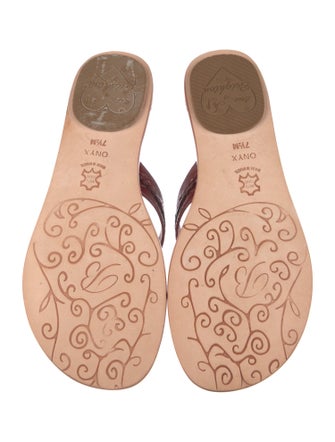 Brighton Leather Crystal Embellishments Slides