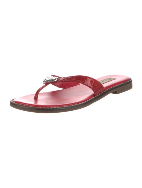 Brighton Embossed Leather Flip Flops