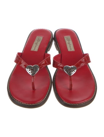 Brighton Embossed Leather Flip Flops