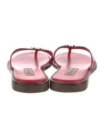 Brighton Embossed Leather Flip Flops