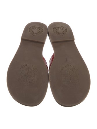 Brighton Embossed Leather Flip Flops