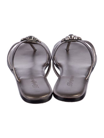 Brighton Leather Crystal Embellishments Slides