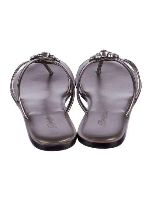 Brighton Leather Crystal Embellishments Slides