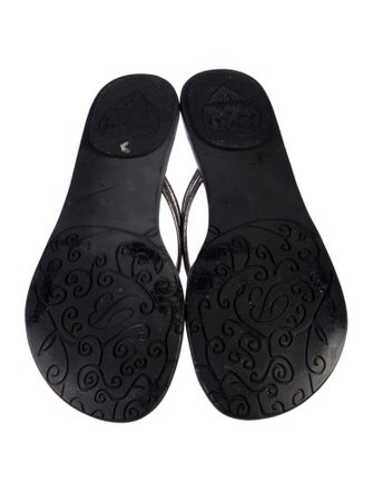 Brighton Leather Crystal Embellishments Slides