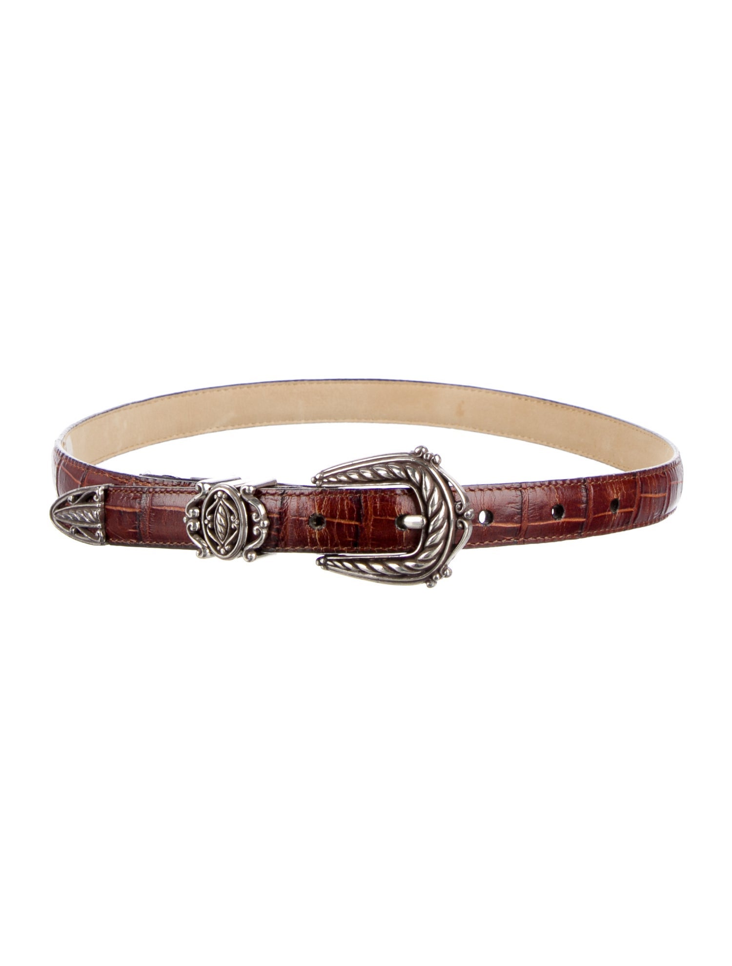 Brighton Skinny Embossed Leather Belt