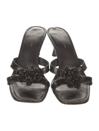 Brighton Leather Floral Print Slides