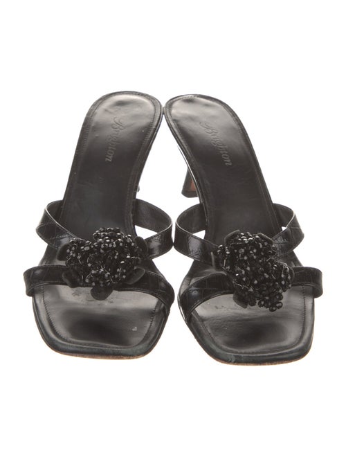 Brighton Leather Floral Print Slides