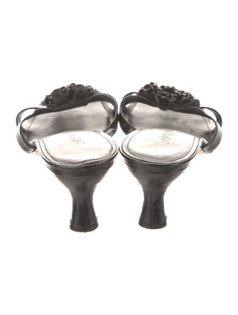 Brighton Leather Floral Print Slides