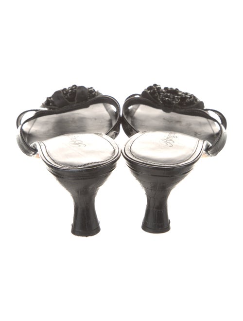 Brighton Leather Floral Print Slides