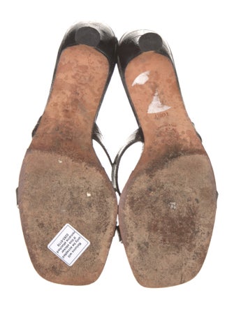 Brighton Leather Floral Print Slides