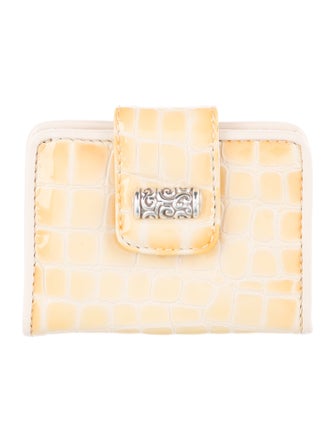 Brighton Leather Animal Print Compact Wallet