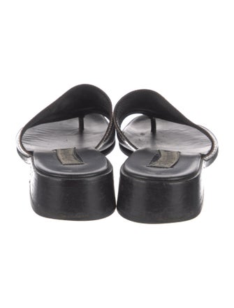 Brighton Leather Colorblock Pattern Slides