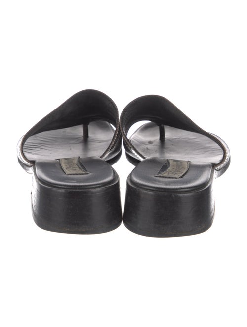 Brighton Leather Colorblock Pattern Slides