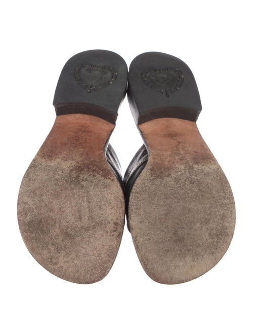 Brighton Leather Colorblock Pattern Slides