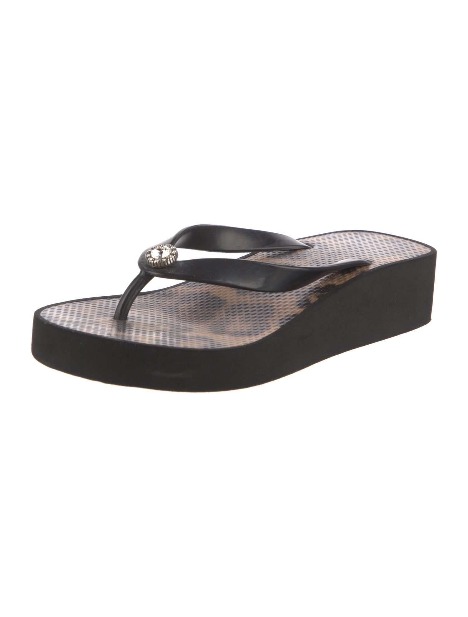 Brighton Rubber Crystal Embellishments Flip Flops